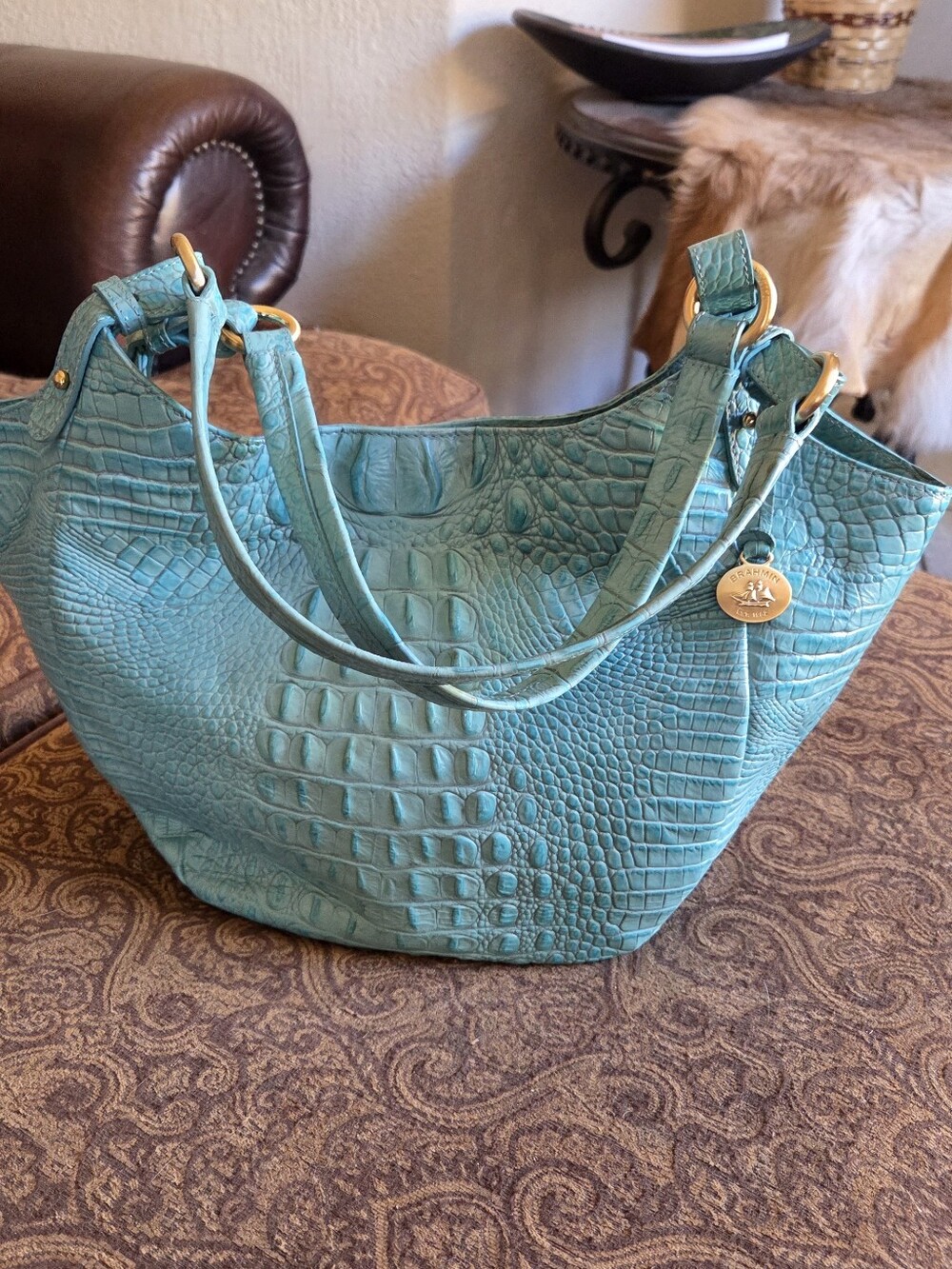 Brahmin Melbourne Turquoise Bag